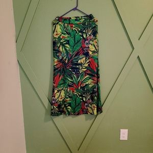 Tropical maxi skirt with back zip